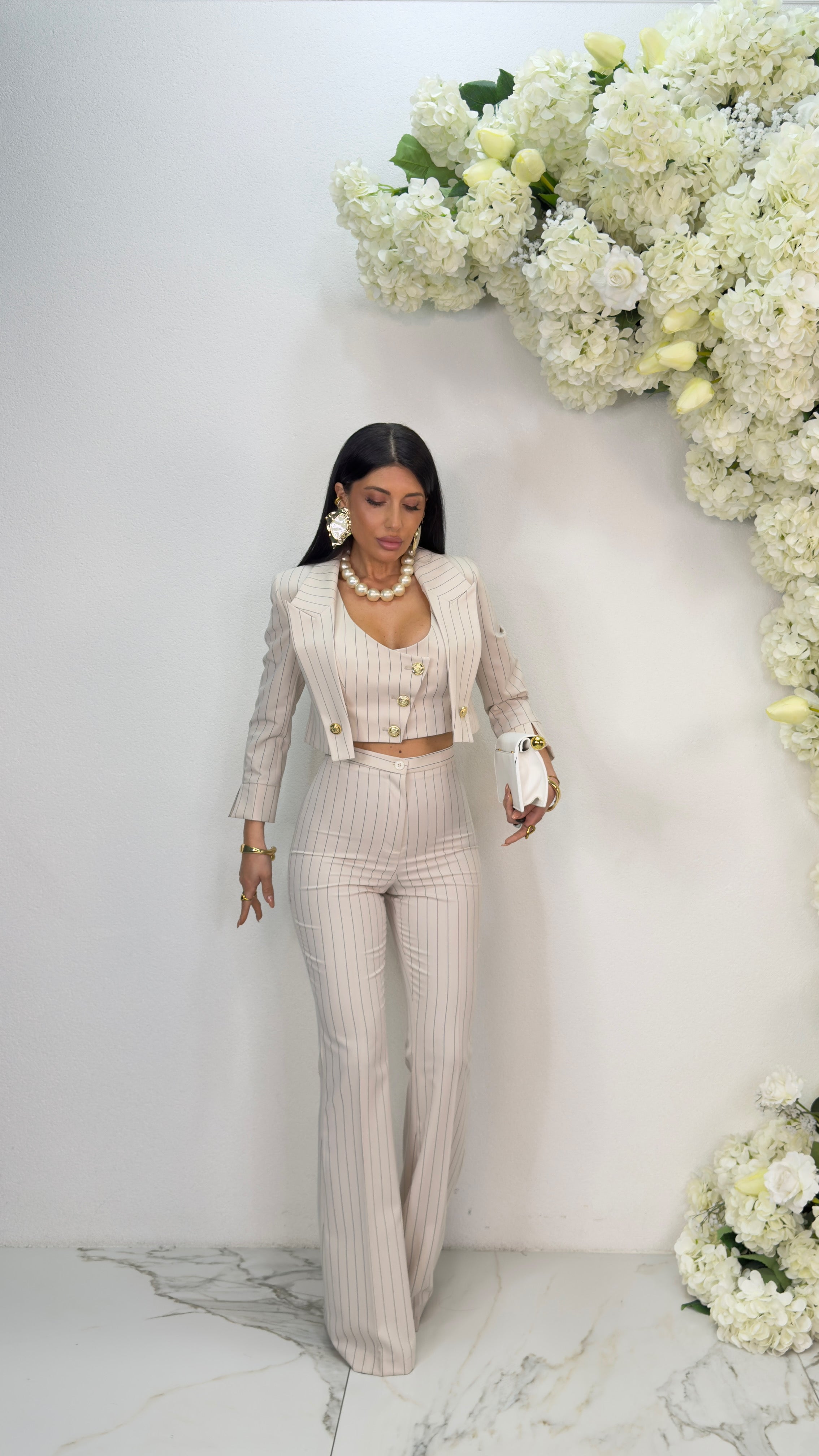 Tailleur Gessato Made in Italy(PREORDINE CONSEGNA A 10gg)