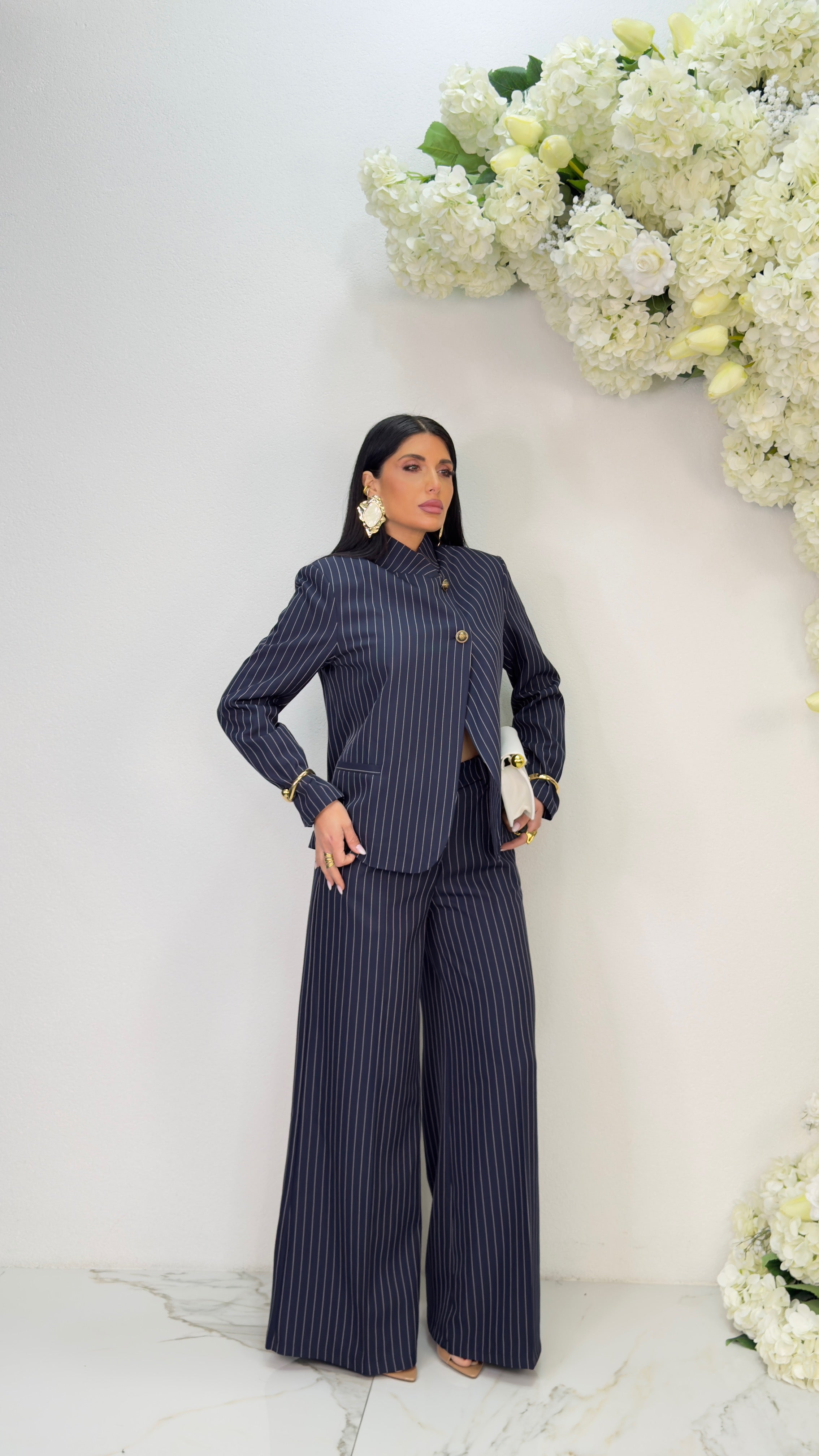 Coordinato gessato 6062